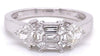 .98CT DIAMOND 18KT WHITE GOLD MULTI SHAPE ILLUSION ASSCHER LOOK ENGAGEMENT RING