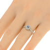 .35CT DIAMOND & AAA SAPPHIRE 18KT WHITE GOLD 3D DOUBLE HALO FRIENDSHIP LOVE RING