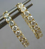 .82CT DIAMOND 14K YELLOW GOLD 3D CLASSIC INSIDE OUT OVAL HUGGIE HANGING EARRINGS