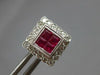 ESTATE 1.26CT DIAMOND & AAA RUBY 18KT WHITE GOLD PRINCESS & ROUND STUD EARRINGS