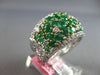 LARGE 1.56CT DIAMOND & AAA EMERALD 18KT 2 TONE GOLD MULTI ROW ANNIVERSARY RING