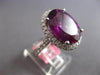 EXTRA LARGE 9.88CT DIAMOND & AAA RHODOLITE 18KT WHITE GOLD OVAL ENGAGEMENT RING