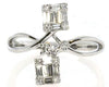 .31CT DIAMOND 18KT WHITE GOLD ROUND & BAGUETTE DOUBLE SQUARE INFINITY LOVE RING