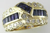 WIDE 2.87CT DIAMOND & AAA SAPPHIRE 14KT YELLOW GOLD 3D CHANNEL ANNIVERSARY RING