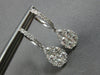 LARGE 1.96CT DIAMOND 14KT WHITE GOLD INVISIBLE TEAR DROP HUGGIE HANGING EARRINGS
