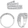 1.90CT DIAMOND 14KT WHITE GOLD 3D CLASSIC MULTI ROW GRADUATING JOURNEY FUN RING
