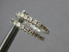ESTATE .95CT DIAMOND 18KT WHITE GOLD 3D INSIDE OUT HUGGIE HOOP HANGING EARRINGS