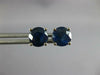 ESTATE 2.35CT AAA SAPPHIRE 14KT WHITE GOLD CLASSIC ROUND STUD EARRINGS