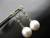 LARGE .76CT DIAMOND & AAA SOUTH SEA PEARL 14KT YELLOW GOLD 3D HANGING EARRINGS