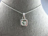 .87CT DIAMOND & AAA EMERALD 14KT WHITE GOLD ROUND SQUARE HALO FLOATING PENDANT