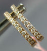 ESTATE .42CT DIAMOND 14K ROSE GOLD 3D ROUND CLASSIC OVAL HUGGIE HANGING EARRINGS
