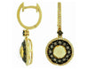 2.69CT DIAMOND AAA CITRINE & SMOKY TOPAZ 14K YELLOW GOLD ROUND HANGING EARRINGS