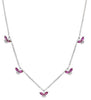1.18CT DIAMOND & AAA RUBY 14KT WHITE GOLD 3D ROUND & MARQUISE BUTTERFLY NECKLACE