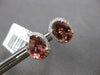 2.71CT DIAMOND & AAA PINK TOURMALINE 18KT WHITE GOLD OVAL & ROUND STUD EARRINGS