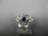 SMALL .32CT DIAMOND & AAA SAPPHIRE 18KT WHITE GOLD 3D SQUARE FILIGREE LOVE RING