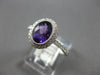 1.39CT DIAMOND & AAA AMETHYST 14KT WHITE GOLD 3D OVAL & ROUND FILIGREE LOVE RING