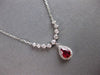 .78CT DIAMOND & AAA RUBY 14KT WHITE GOLD PEAR SHAPE & ROUND HALO LOVE NECKLACE