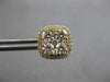 LARGE 1.83CT DIAMOND 18K YELLOW GOLD CLUSTER INVISIBLE SQUARE HALO STUD EARRINGS