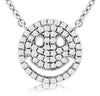 ESTATE .20CT DIAMOND 14KT WHITE GOLD 3D ROUND CIRCULAR HAPPY FACE FUN NECKLACE
