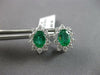 1.96CT DIAMOND & AAA EMERALD 18K WHITE GOLD OVAL FLOWER CLIP ON HANGING EARRINGS