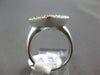 ESTATE LARGE .65CT DIAMOND 18KT WHITE GOLD 3D CLASSIC PAVE SQUARE FUN RING