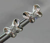 ANTIQUE .16CT DIAMOND BUTTERFLY 3D 18KT WHITE GOLD EARRINGS ELEGANT!! #9672