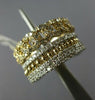 1.52CT DIAMOND 14KT 2 TONE GOLD 3D MULTI ROW LOVE KNOT BEADED STACKABLE FUN RING