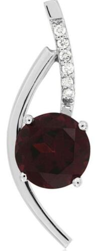 1.65CT DIAMOND & AAA RHODOLITE 14KT WHITE GOLD 3D ROUND CRISS CROSS FUN PENDANT
