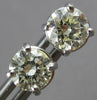 LARGE 1.23CT DIAMOND 14K WHITE GOLD ROUND 4 PRONG SCREWBACK STUD EARRINGS #27501