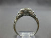.26CT OLD MINE DIAMOND & AAA SAPPHIRE 18K WHITE GOLD 3D ART DECO ENGAGEMENT RING