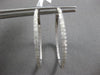 ESTATE LARGE .82CT DIAMOND 18KT WHITE GOLD 3D INSIDE OUT HOOP HANGING EARRINGS