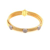 .69CT DIAMOND 18KT 2 TONE GOLD MULTI CIRCULAR CRISS CROSS CUFF BANGLE BRACELET