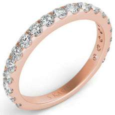 .86CT DIAMOND 14KT ROSE GOLD ROUND SHARED PRONG 3/4TH ETERNITY ANNIVERSARY RING