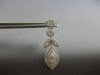 1.17CT DIAMOND 14K WHITE GOLD 3D ROUND & BAGUETTE FLOWER SQUARE HANGING EARRINGS