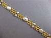 ESTATE 14KT WHITE & YELLOW GOLD 3D CLASSIC MATTE & SHINY HEXAGON FUN BRACELET