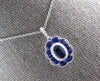 1.65CT DIAMOND & AAA SAPPHIRE 18KT WHITE GOLD FLOWER FILIGREE FLOATING PENDANT