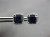 2.49CT DIAMOND & AAA SAPPHIRE 14KT WHITE GOLD EMERALD CUT & ROUND STUD EARRINGS