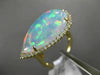 ESTATE EXTRA LARGE 8.13CT DIAMOND & AAA OPAL 14KT YELLOW GOLD CLASSIC HALO RING
