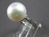 ESTATE LARGE .16CT DIAMOND & AAA SOUTH SEA PEARL PLATINUM ENGAGEMENT RING #27791