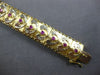 ANTIQUE LARGE .70CT AAA RUBY 14KT YELLOW GOLD HANDCRAFTED FILIGREE CUFF BRACELET