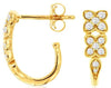.33CT DIAMOND 14KT YELLOW GOLD 3D ROUND FILIGREE DOUBLE FLOWER UMBRELLA EARRINGS