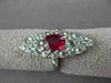 ANTIQUE MASSIVE 2.85CT OLD MINE DIAMOND & AAA RUBY PLATINUM COCKTAIL RING #23774