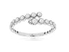 ESTATE .37CT DIAMOND 14KT WHITE GOLD 3D CLASSIC ROUND SNAKE CRISS CROSS FUN RING