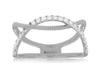 ESTATE .21CT DIAMOND 14KT WHITE GOLD CLASSIC 2 ROW CRISS CROSS TENSION FUN RING