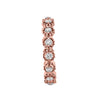 ESTATE .53CT DIAMOND 18KT ROSE GOLD ROUND MULTI FLOWER BEADED ETERNITY LOVE RING