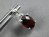 3.05CT DIAMOND & AAA GARNET 14KT WHITE GOLD 3D OVAL & ROUND FUN HANGING EARRINGS