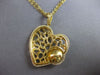 EXTRA LARGE .95CT DIAMOND 18KT YELLOW GOLD FILIGREE HEART LOVE FLOATING PENDANT
