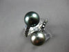 .30CT BLACK DIAMOND & AAA TAHITIAN PEARL 18K BLACK GOLD 3D CRISS CROSS LOVE RING