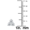 1.0CT DIAMOND 14KT WHITE GOLD 3D ROUND 3 STONE TRIANGULAR FLOWER STUD EARRINGS