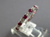 .92CT DIAMOND & AAA RUBY 14KT WHITE GOLD SHARED PRONG 2mm ETERNITY FUN LOVE RING